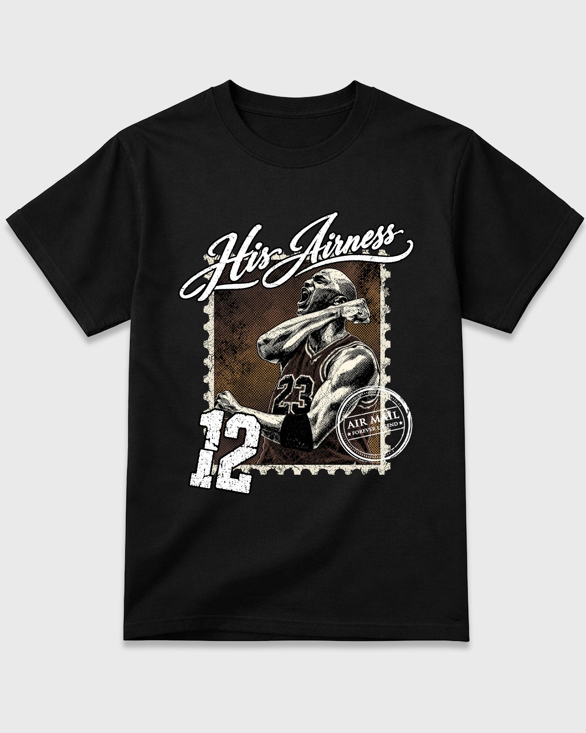 His Airness Graphic T-Shirt featuring original streetwear artwork designed to match the Air Jordan 12 Fireside. Black 2 Graphic T-Shirt.