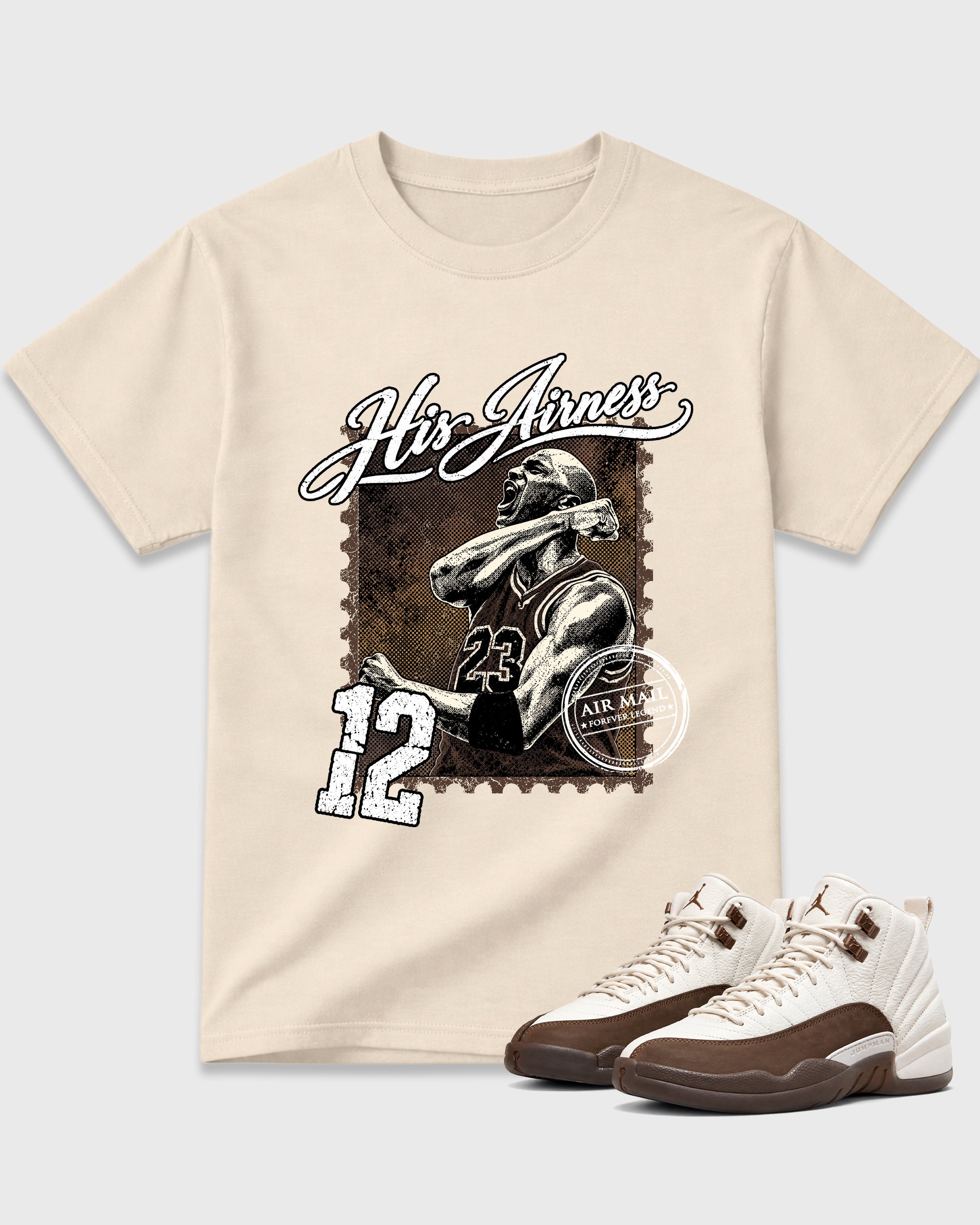His Airness Graphic T-Shirt featuring original streetwear artwork designed to match the Air Jordan 12 Fireside. Natural 1 Graphic T-Shirt.