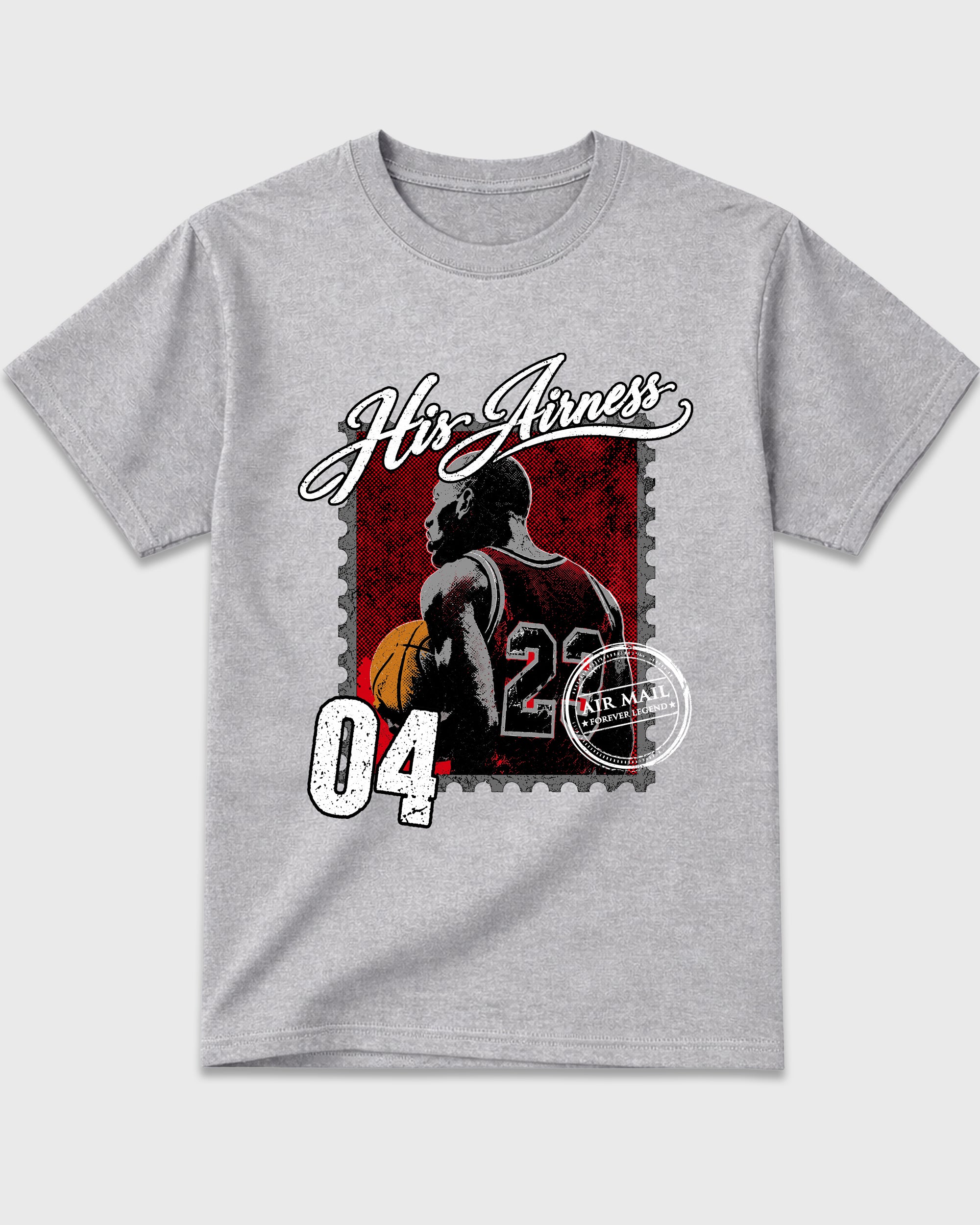 His Airness Graphic T-Shirt featuring original streetwear artwork designed to match the Air Jordan 4 Bred. Heather Grey 2 Graphic T-Shirt.