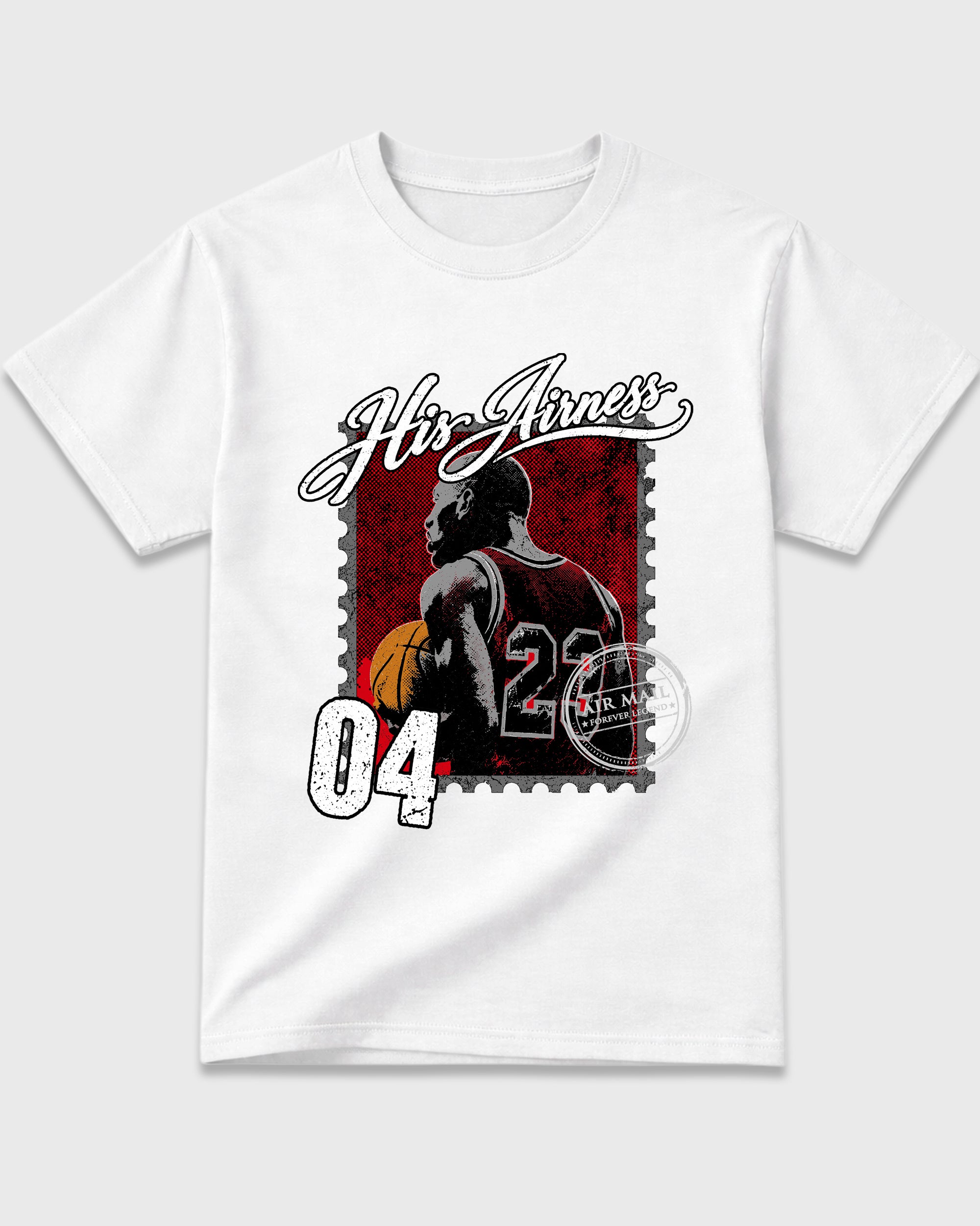 His Airness Graphic T-Shirt featuring original streetwear artwork designed to match the Air Jordan 4 Bred. White 2 Graphic T-Shirt.
