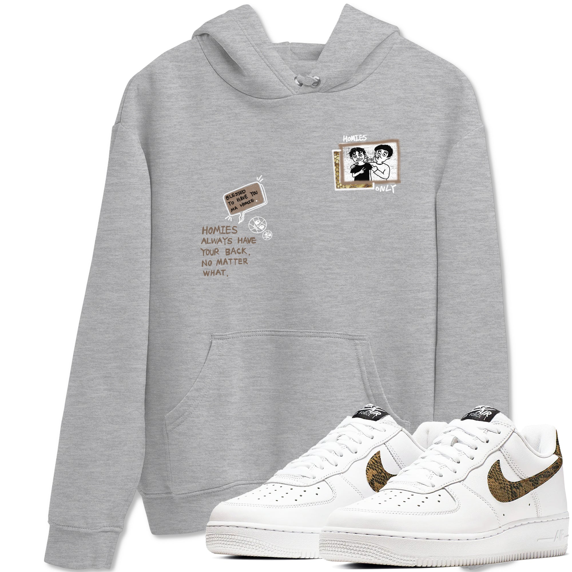 Air Force 1 Ivory Snake shirt to match jordans Homies Only sneaker tees Air Force 1 Ivory Snake SNRT Sneaker Release Tees unisex cotton Heather Grey 1 crew neck shirt