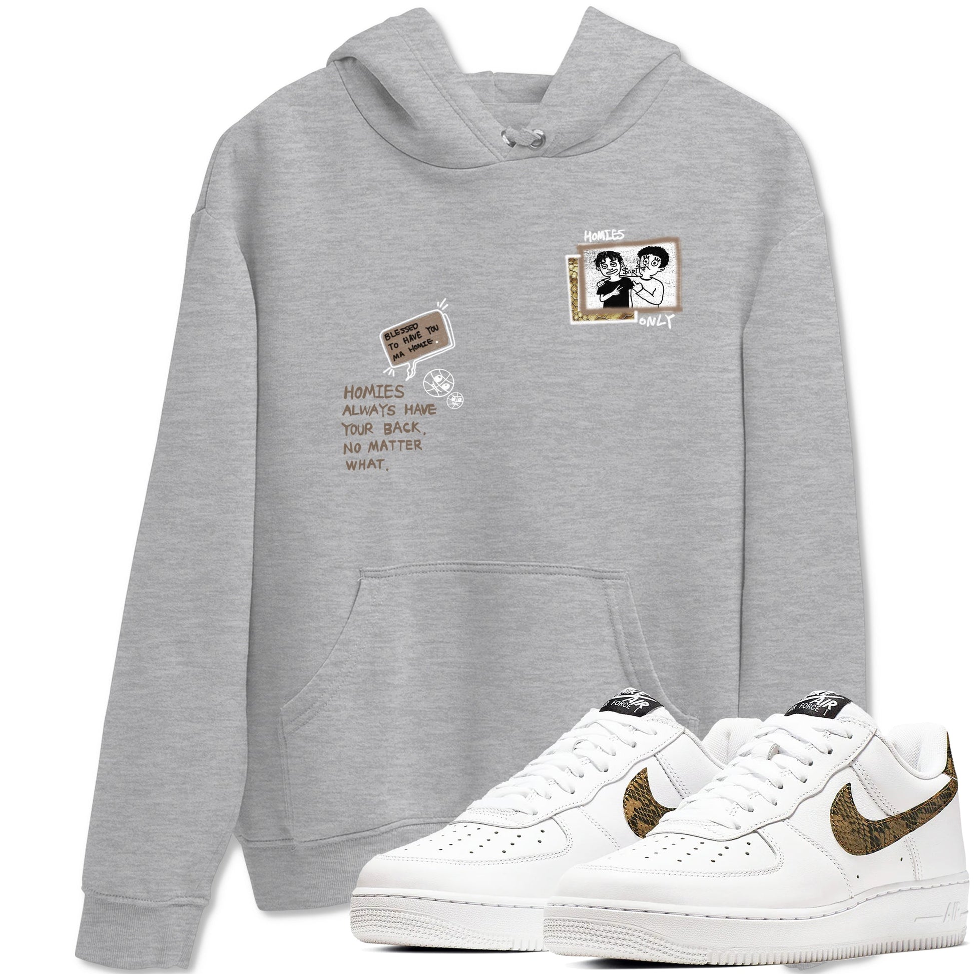 Air Force 1 Ivory Snake shirt to match jordans Homies Only sneaker tees Air Force 1 Ivory Snake SNRT Sneaker Release Tees unisex cotton Heather Grey 1 crew neck shirt