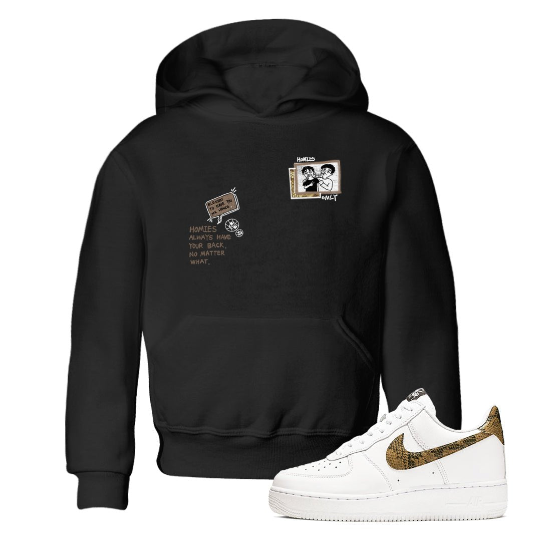 Air Force 1 Ivory Snake shirt to match jordans Homies Only sneaker tees Air Force 1 Ivory Snake SNRT sneaker release tees baby toddler Black 1 cotton Shirt
