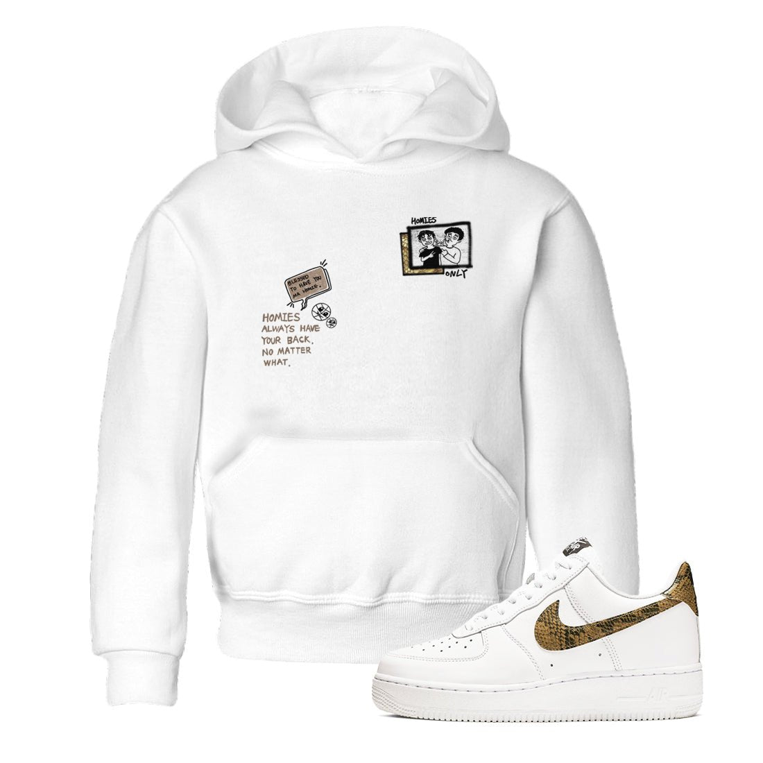 Air Force 1 Ivory Snake shirt to match jordans Homies Only sneaker tees Air Force 1 Ivory Snake SNRT sneaker release tees baby toddler White 1 cotton Shirt