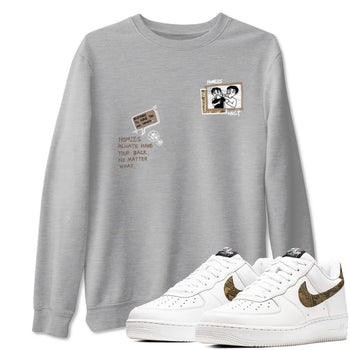 Air Force 1 Ivory Snake shirt to match jordans Homies Only sneaker tees Air Force 1 Ivory Snake SNRT Sneaker Release Tees unisex cotton Heather Grey 1 crew neck shirt