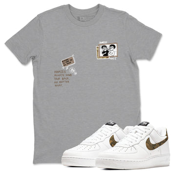 Air Force 1 Ivory Snake shirt to match jordans Homies Only sneaker tees Air Force 1 Ivory Snake SNRT Sneaker Release Tees unisex cotton Heather Grey 1 crew neck shirt