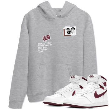 AJ1 High '85 Metallic Burgundy shirts to match jordans Homies Only sneaker match tees 1s High '85 Metallic Burgundy SNRT Sneaker Tees streetwear brand Heather Grey 1 unisex cotton tee