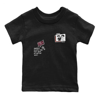 AJ1 High '85 Metallic Burgundy shirts to match jordans Homies Only sneaker match tees 1s High '85 Metallic Burgundy SNRT Sneaker Tees streetwear brand Baby and Youth Black 2 cotton tee