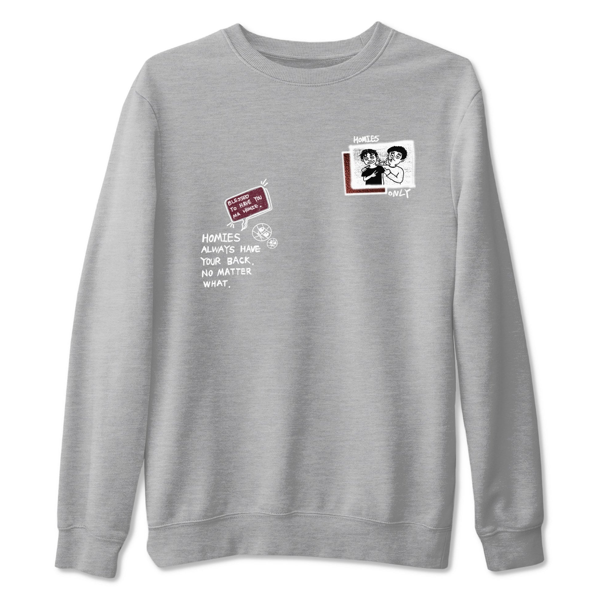 AJ1 High '85 Metallic Burgundy shirts to match jordans Homies Only sneaker match tees 1s High '85 Metallic Burgundy SNRT Sneaker Tees streetwear brand Heather Grey 2 unisex cotton tee