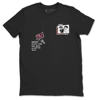 AJ1 High '85 Metallic Burgundy shirts to match jordans Homies Only sneaker match tees 1s High '85 Metallic Burgundy SNRT Sneaker Tees streetwear brand Black 2 unisex cotton tee