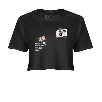 11s Legend Pink shirts to match jordans Homies Only sneaker match tees Air Jordan 11 Legend Pink SNRT Sneaker Tees streetwear brand Black 2 crop tee