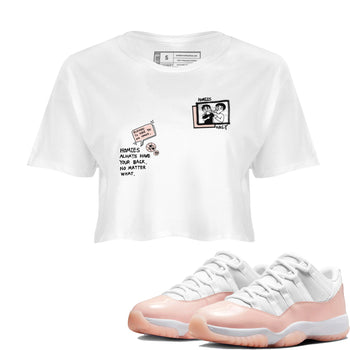 11s Legend Pink shirts to match jordans Homies Only sneaker match tees Air Jordan 11 Legend Pink SNRT Sneaker Tees streetwear brand White 1 crop tee