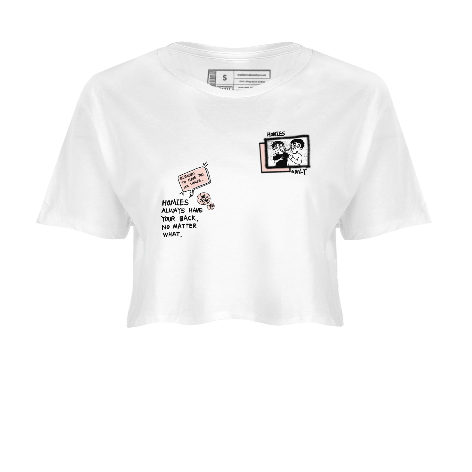 11s Legend Pink shirts to match jordans Homies Only sneaker match tees Air Jordan 11 Legend Pink SNRT Sneaker Tees streetwear brand White 2 crop tee
