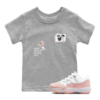 11s Legend Pink shirts to match jordans Homies Only sneaker match tees Air Jordan 11 Legend Pink SNRT Sneaker Tees streetwear brand Baby and Youth Heather Grey 1 cotton tee