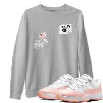 11s Legend Pink shirts to match jordans Homies Only sneaker match tees Air Jordan 11 Legend Pink SNRT Sneaker Tees streetwear brand Heather Grey 1 unisex cotton tee