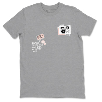 11s Legend Pink shirts to match jordans Homies Only sneaker match tees Air Jordan 11 Legend Pink SNRT Sneaker Tees streetwear brand Heather Grey 2 unisex cotton tee