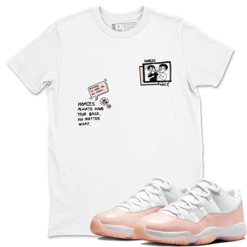 11s Legend Pink shirts to match jordans Homies Only sneaker match tees Air Jordan 11 Legend Pink SNRT Sneaker Tees streetwear brand White 1 unisex cotton tee