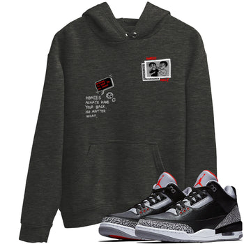 3s Black Cement shirts to match jordans Homies Only sneaker match tees Air Jordan 3 Black Cement match shoes to clothes SNRT Sneaker Tees unisex cotton Charcoal Heather 1 shirts