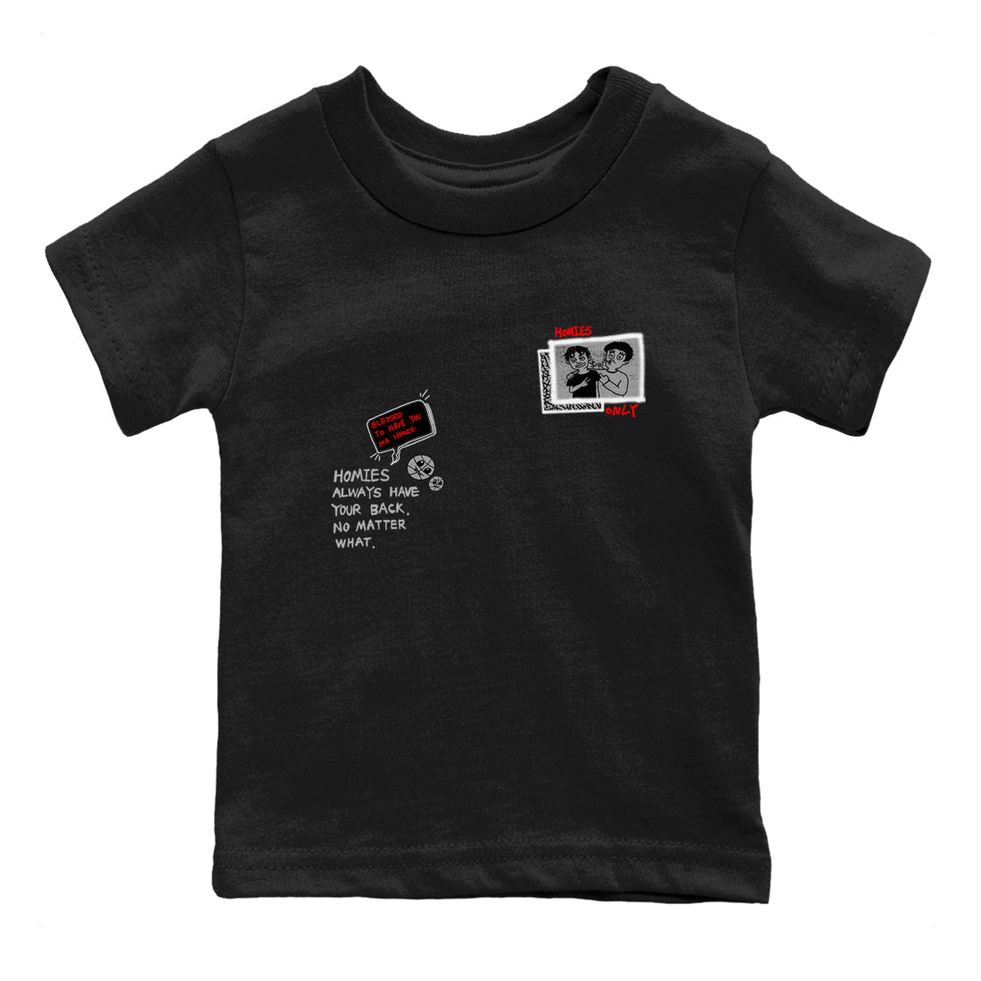 3s Black Cement shirts to match jordans Homies Only sneaker match tees Air Jordan 3 Black Cement match shoes to clothes SNRT Sneaker Tees Youth Baby Black 2 tee