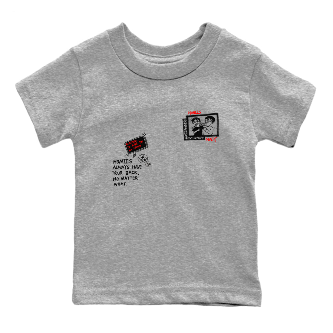 3s Black Cement shirts to match jordans Homies Only sneaker match tees Air Jordan 3 Black Cement match shoes to clothes SNRT Sneaker Tees Youth Baby Heather Grey 2 tee