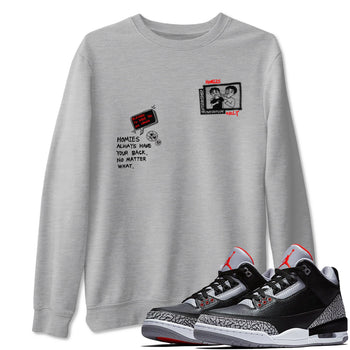 3s Black Cement shirts to match jordans Homies Only sneaker match tees Air Jordan 3 Black Cement match shoes to clothes SNRT Sneaker Tees unisex cotton Heather Grey 1 shirts