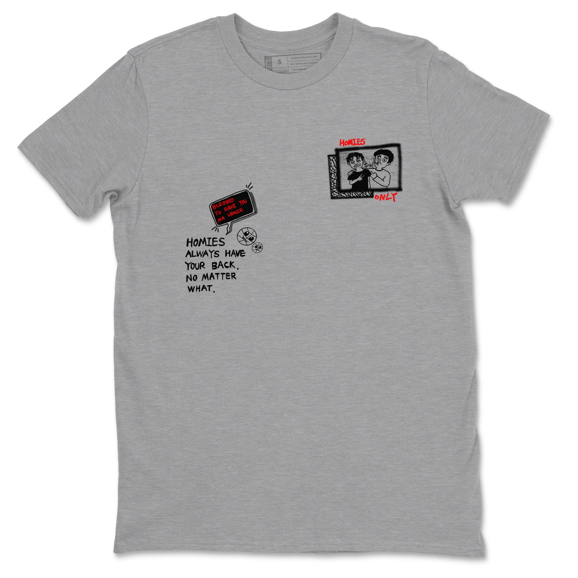3s Black Cement shirts to match jordans Homies Only sneaker match tees Air Jordan 3 Black Cement match shoes to clothes SNRT Sneaker Tees unisex cotton Heather Grey 2 shirts