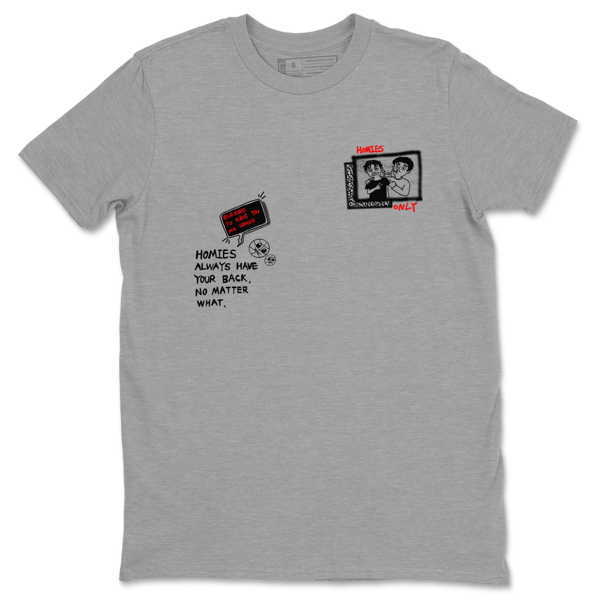 3s Black Cement shirts to match jordans Homies Only sneaker match tees Air Jordan 3 Black Cement match shoes to clothes SNRT Sneaker Tees unisex cotton Heather Grey 2 shirts