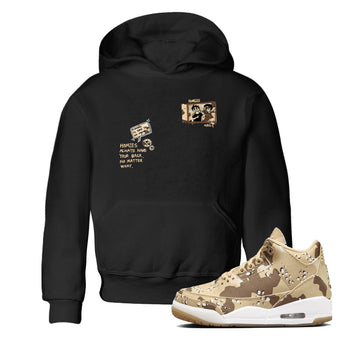 AJ3 Desert Camo shirts to match jordans Homies Only sneaker match tees Air Jordan 3 Desert Camo SNRT Sneaker Tees streetwear brand Baby and Youth Black 1 cotton tee