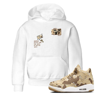 AJ3 Desert Camo shirts to match jordans Homies Only sneaker match tees Air Jordan 3 Desert Camo SNRT Sneaker Tees streetwear brand Baby and Youth White 1 cotton tee
