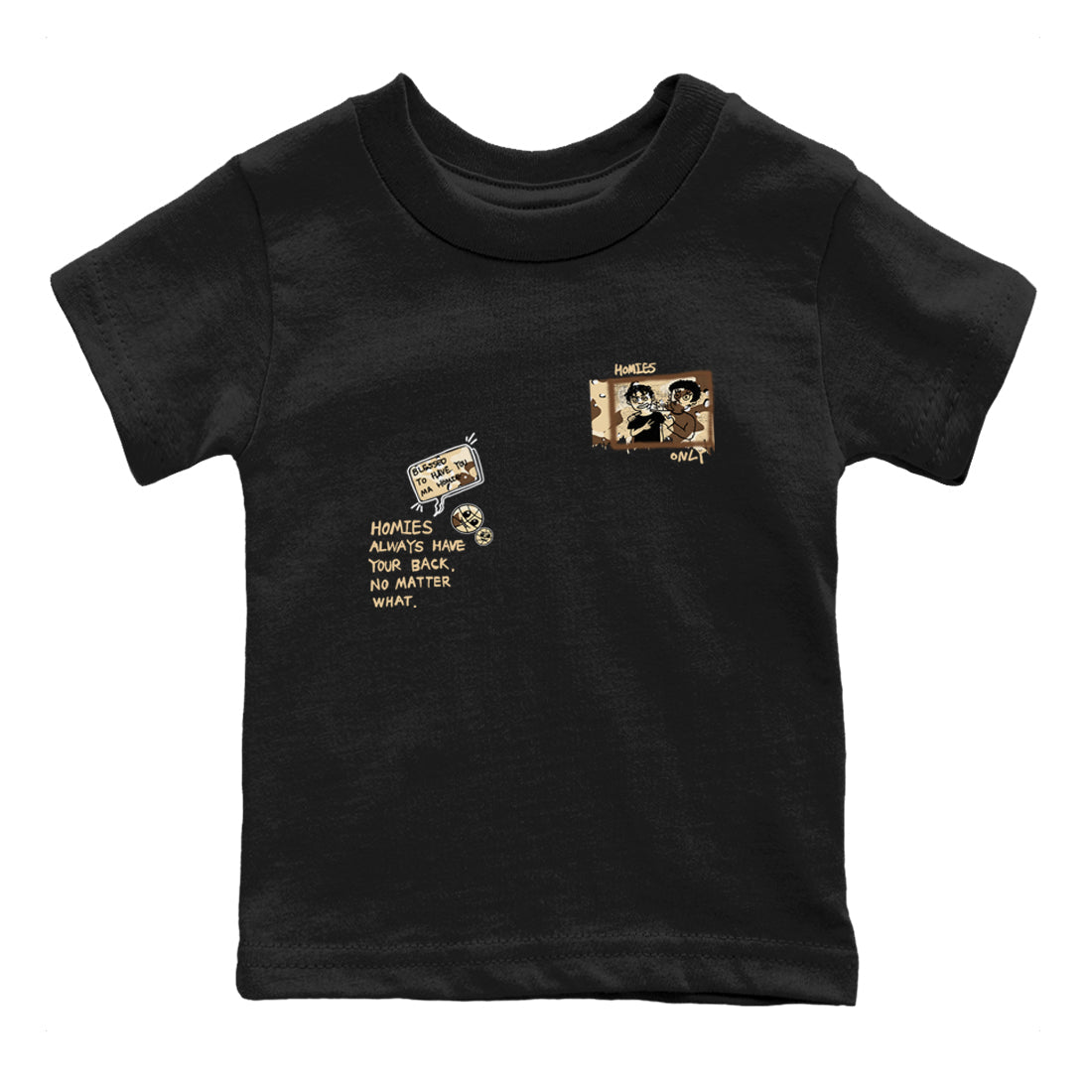 AJ3 Desert Camo shirts to match jordans Homies Only sneaker match tees Air Jordan 3 Desert Camo SNRT Sneaker Tees streetwear brand Baby and Youth Black 2 cotton tee
