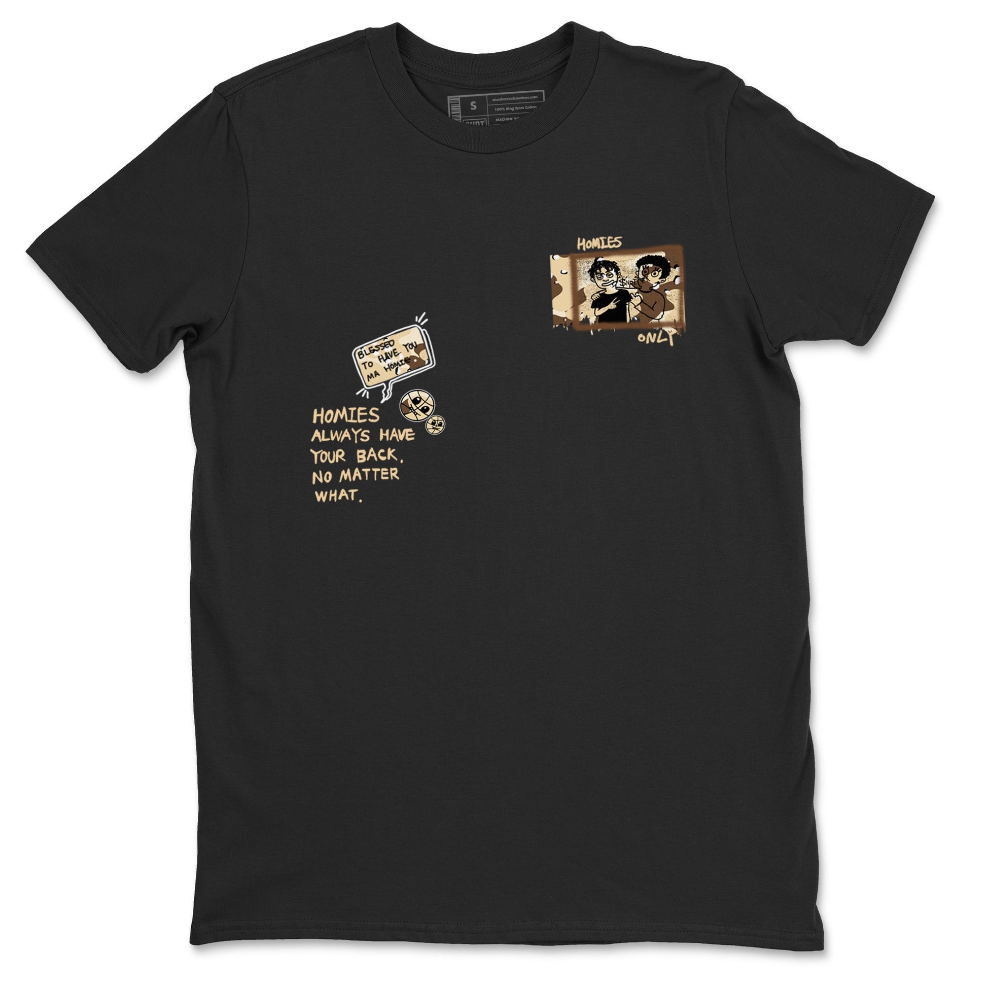 AJ3 Desert Camo shirts to match jordans Homies Only sneaker match tees Air Jordan 3 Desert Camo SNRT Sneaker Tees streetwear brand Black 2 unisex cotton tee