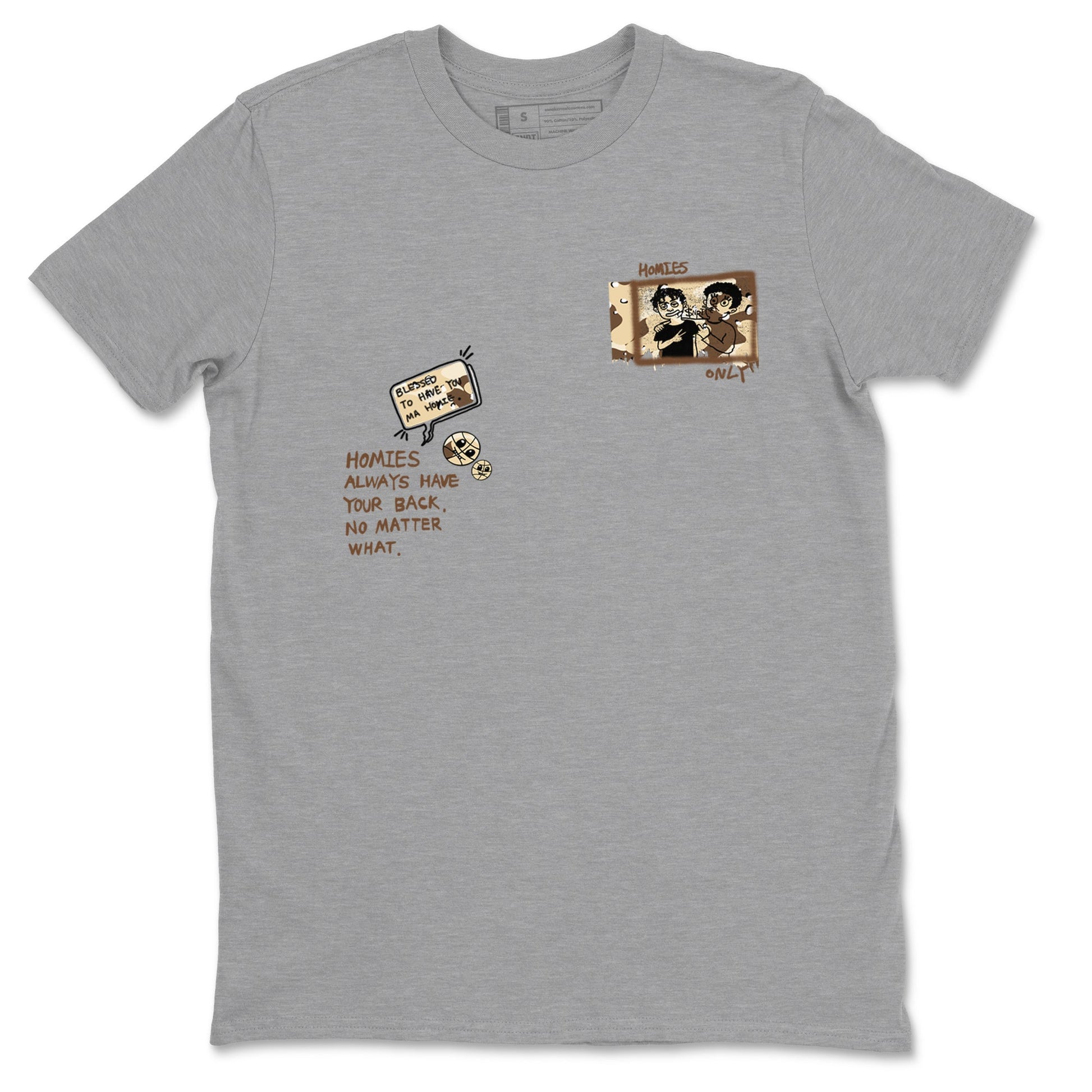 AJ3 Desert Camo shirts to match jordans Homies Only sneaker match tees Air Jordan 3 Desert Camo SNRT Sneaker Tees streetwear brand Heather Grey 2 unisex cotton tee