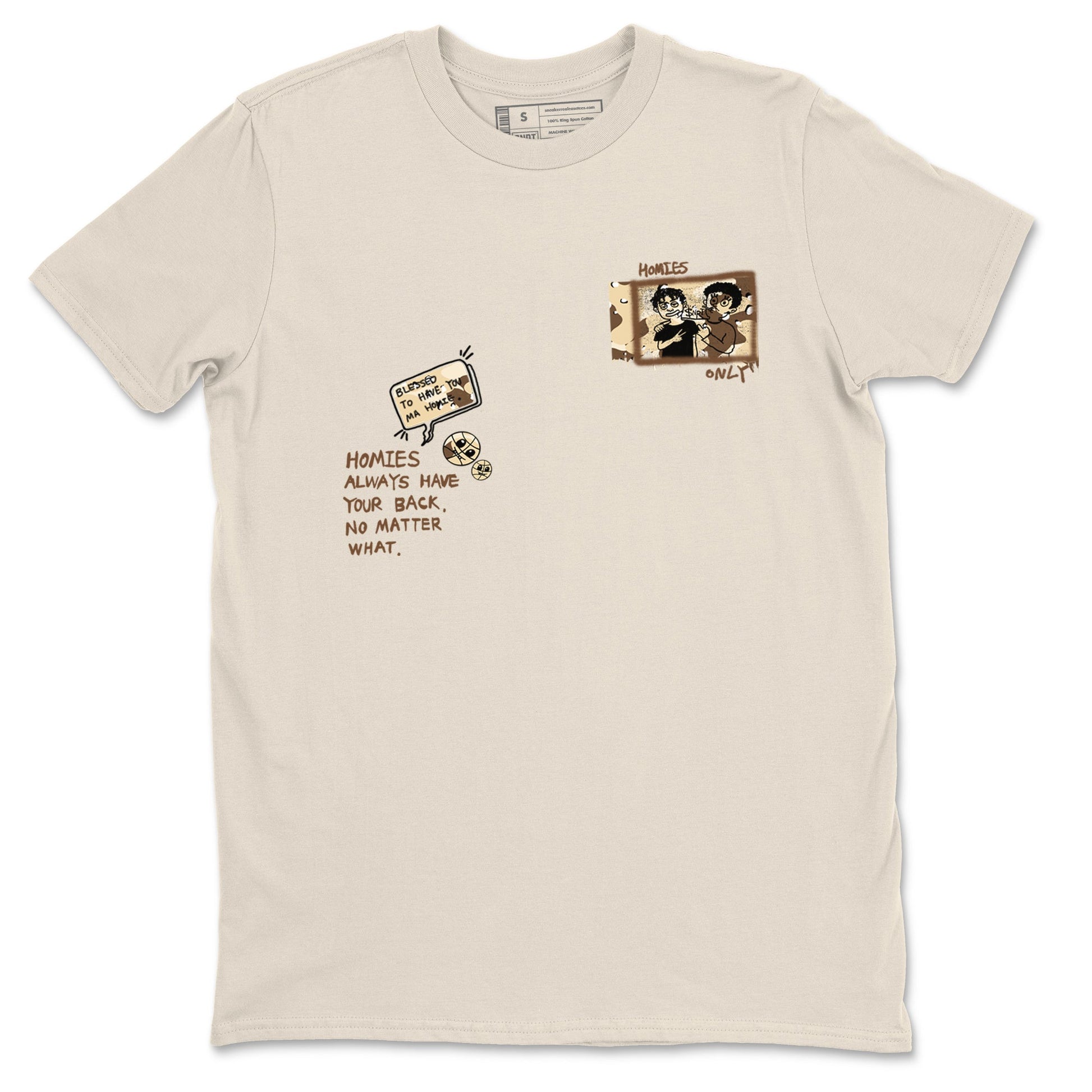 AJ3 Desert Camo shirts to match jordans Homies Only sneaker match tees Air Jordan 3 Desert Camo SNRT Sneaker Tees streetwear brand Natural 2 unisex cotton tee