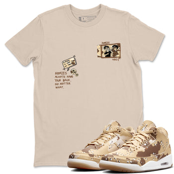 AJ3 Desert Camo shirts to match jordans Homies Only sneaker match tees Air Jordan 3 Desert Camo SNRT Sneaker Tees streetwear brand Sand 1 unisex cotton tee