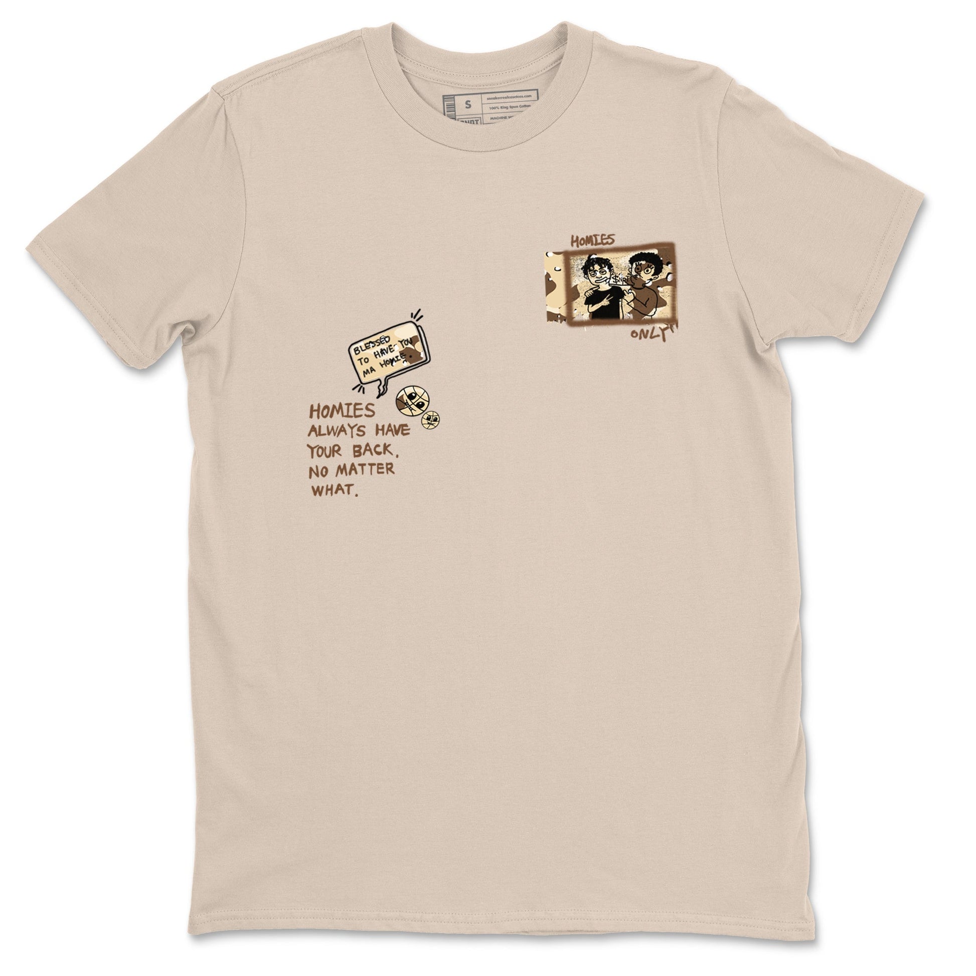 AJ3 Desert Camo shirts to match jordans Homies Only sneaker match tees Air Jordan 3 Desert Camo SNRT Sneaker Tees streetwear brand Sand 2 unisex cotton tee