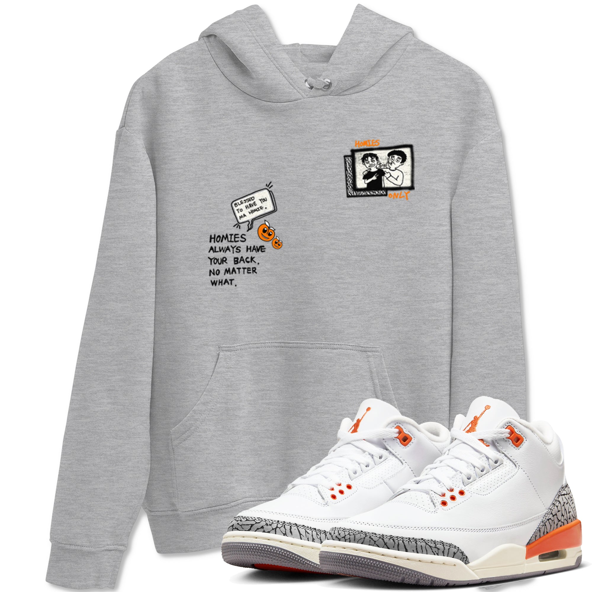 3s Georgia Peach shirt to match jordans Homies Only sneaker tees Air Jordan 3 Georgia Peach SNRT Sneaker Release Tees unisex cotton Heather Grey 1 crew neck shirt