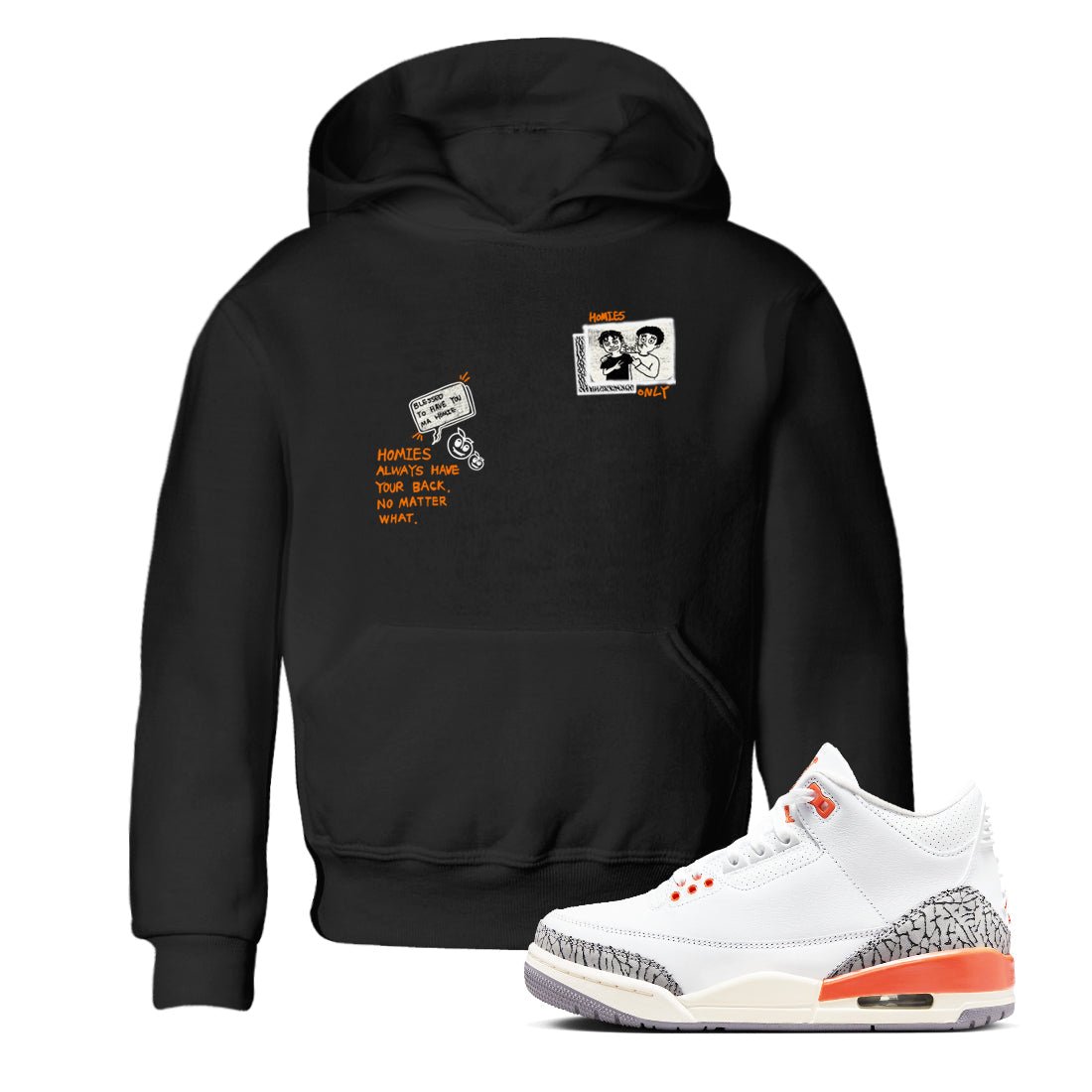 3s Georgia Peach shirt to match jordans Homies Only sneaker tees Air Jordan 3 Georgia Peach SNRT sneaker release tees baby toddler Black 1 cotton Shirt