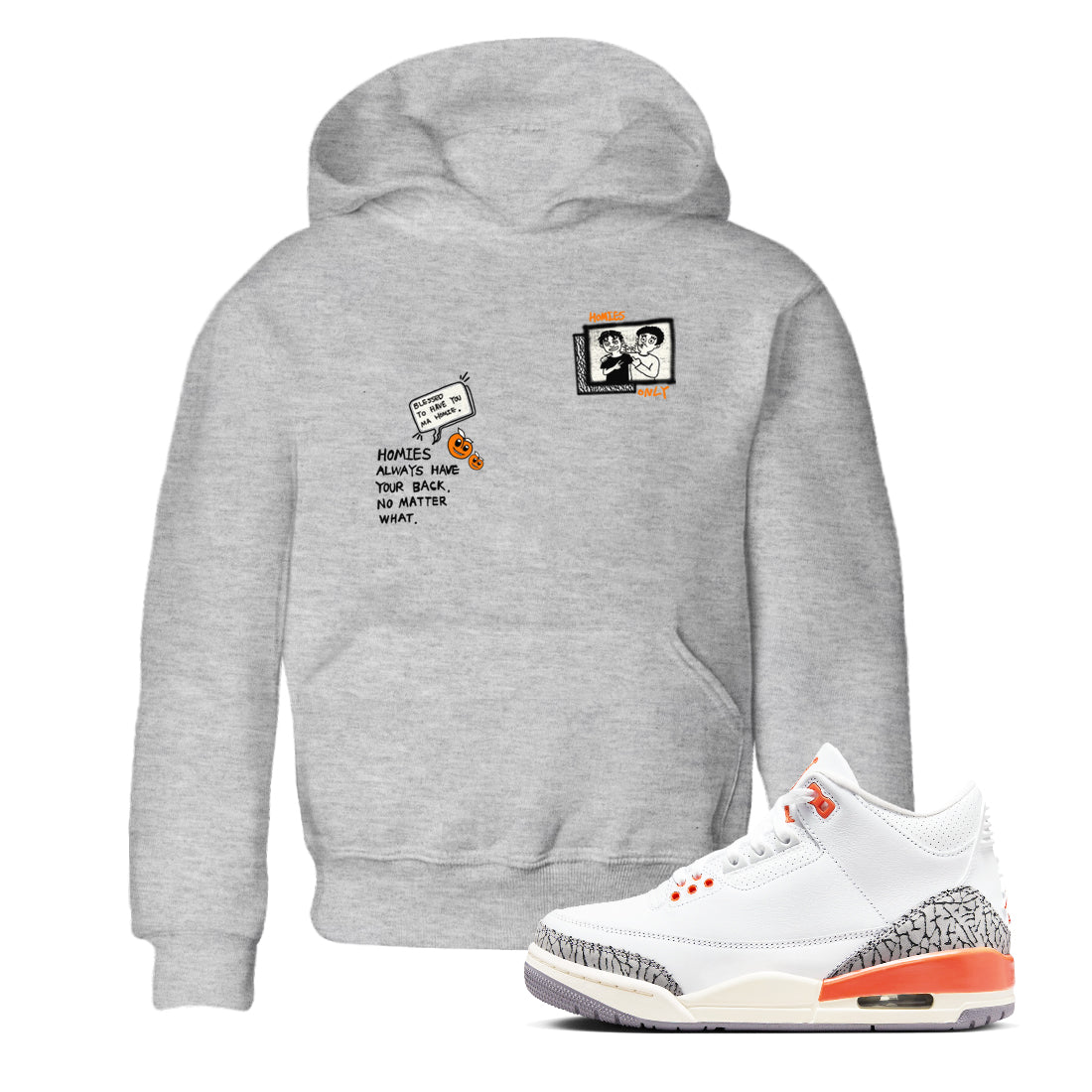 3s Georgia Peach shirt to match jordans Homies Only sneaker tees Air Jordan 3 Georgia Peach SNRT sneaker release tees baby toddler Heather Grey 1 cotton Shirt