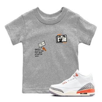 3s Georgia Peach shirt to match jordans Homies Only sneaker tees Air Jordan 3 Georgia Peach SNRT sneaker release tees baby toddler Heather Grey 1 cotton Shirt