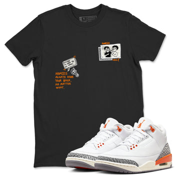 3s Georgia Peach shirt to match jordans Homies Only sneaker tees Air Jordan 3 Georgia Peach SNRT Sneaker Release Tees unisex cotton Black 1 crew neck shirt