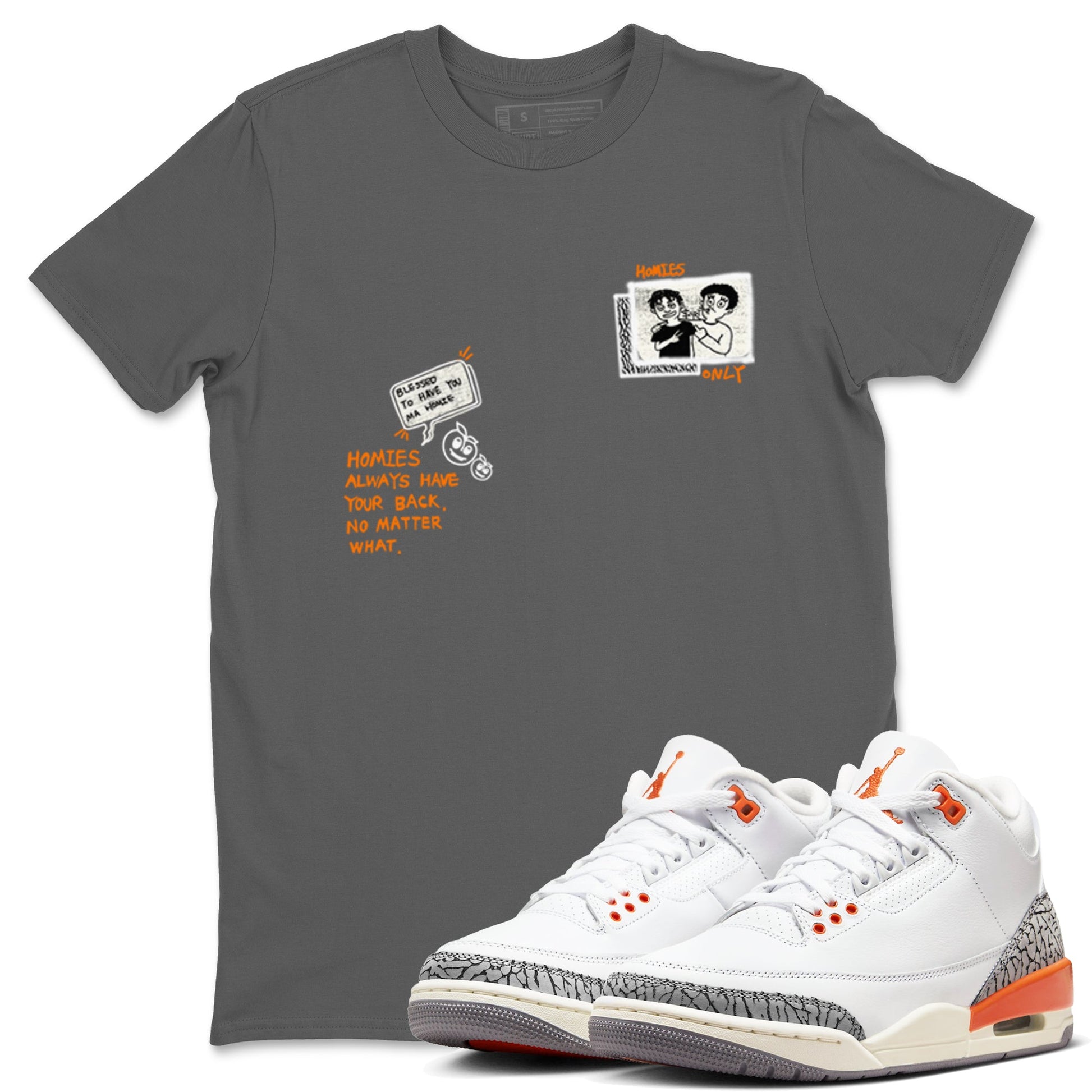 3s Georgia Peach shirt to match jordans Homies Only sneaker tees Air Jordan 3 Georgia Peach SNRT Sneaker Release Tees unisex cotton Cool Grey 1 crew neck shirt