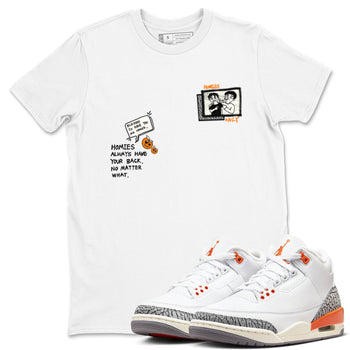 3s Georgia Peach shirt to match jordans Homies Only sneaker tees Air Jordan 3 Georgia Peach SNRT Sneaker Release Tees unisex cotton White 1 crew neck shirt