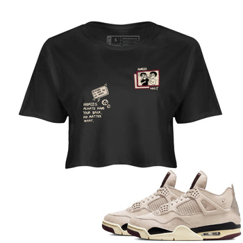 4s A Ma Maniere x Fossil Stone shirts to match jordans Homies Only sneaker match tees 4s A Ma Maniere x Fossil Stone match shoes to clothes SNRT Sneaker Tees unisex cotton Black 1 crop tee