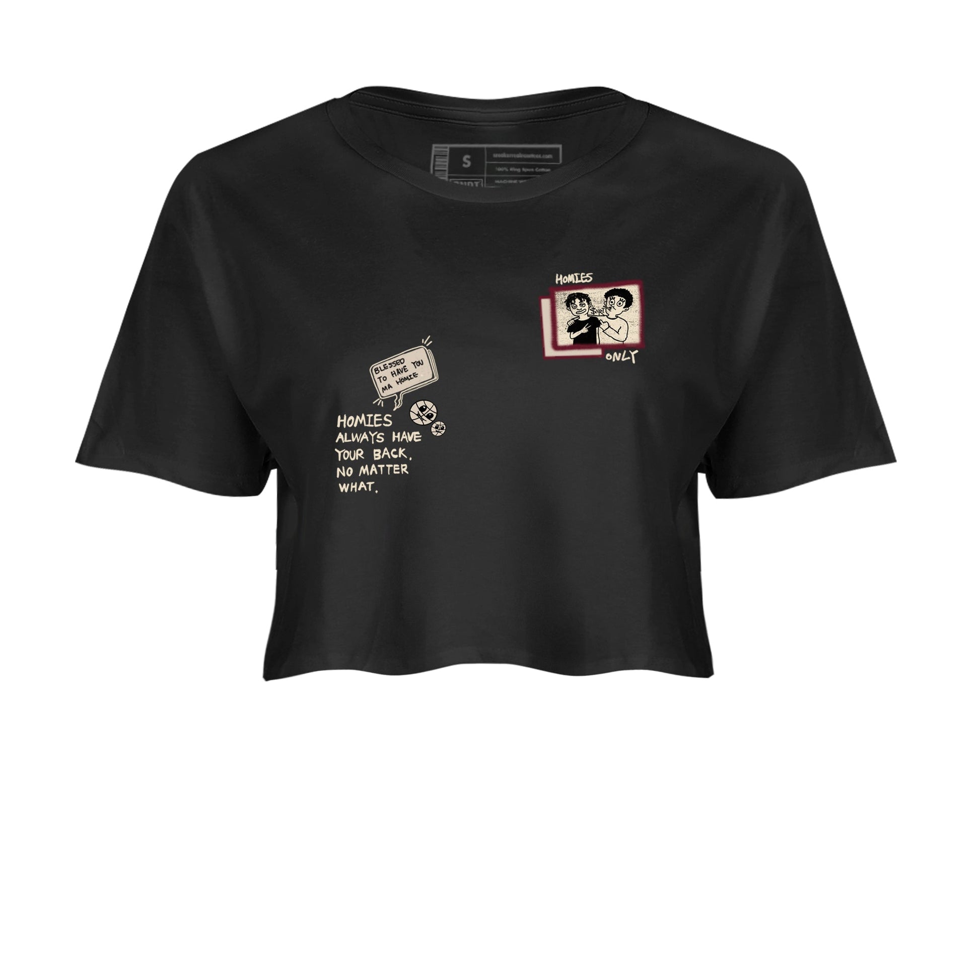 4s A Ma Maniere x Fossil Stone shirts to match jordans Homies Only sneaker match tees 4s A Ma Maniere x Fossil Stone match shoes to clothes SNRT Sneaker Tees unisex cotton Black 2 crop tee