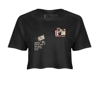 4s A Ma Maniere x Fossil Stone shirts to match jordans Homies Only sneaker match tees 4s A Ma Maniere x Fossil Stone match shoes to clothes SNRT Sneaker Tees unisex cotton Black 2 crop tee