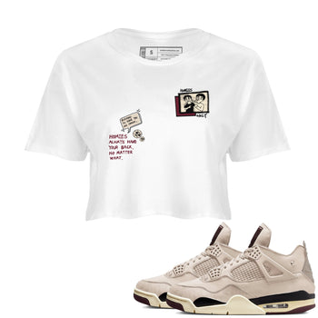 4s A Ma Maniere x Fossil Stone shirts to match jordans Homies Only sneaker match tees 4s A Ma Maniere x Fossil Stone match shoes to clothes SNRT Sneaker Tees unisex cotton White 1 crop tee