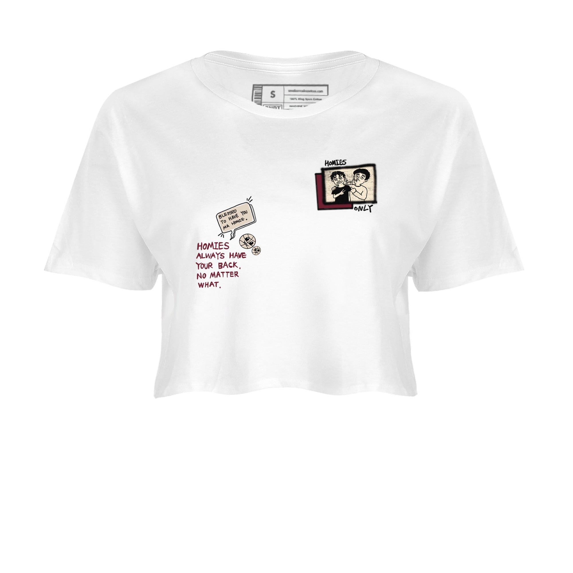 4s A Ma Maniere x Fossil Stone shirts to match jordans Homies Only sneaker match tees 4s A Ma Maniere x Fossil Stone match shoes to clothes SNRT Sneaker Tees unisex cotton White 2 crop tee
