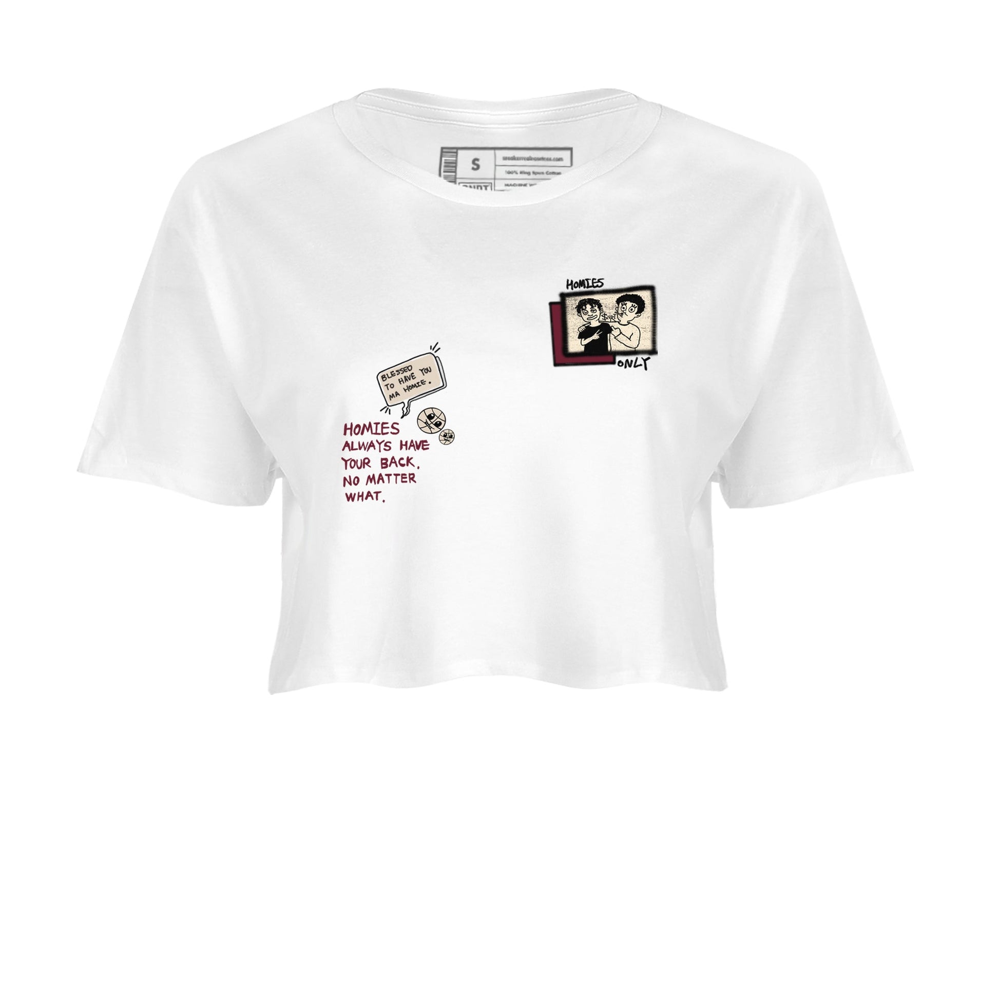 4s A Ma Maniere x Fossil Stone shirts to match jordans Homies Only sneaker match tees 4s A Ma Maniere x Fossil Stone match shoes to clothes SNRT Sneaker Tees unisex cotton White 2 crop tee