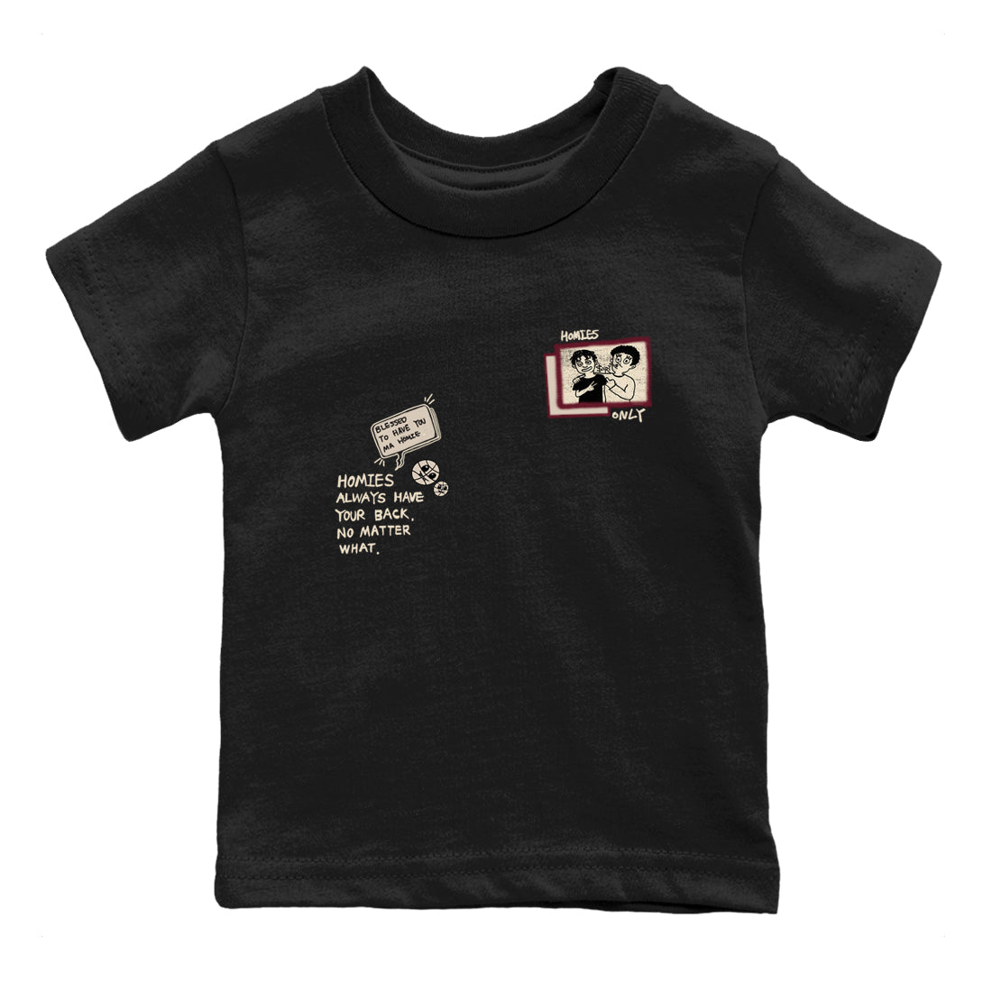 4s A Ma Maniere x Fossil Stone shirts to match jordans Homies Only sneaker match tees 4s A Ma Maniere x Fossil Stone match shoes to clothes SNRT Sneaker Tees Youth Baby Black 2 tee