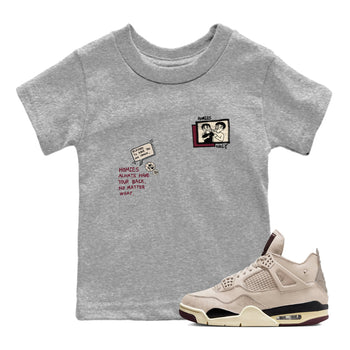 4s A Ma Maniere x Fossil Stone shirts to match jordans Homies Only sneaker match tees 4s A Ma Maniere x Fossil Stone match shoes to clothes SNRT Sneaker Tees Youth Baby Heather Grey 1 tee